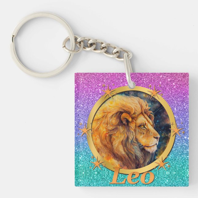 Llavero El Horóscopo Zodiac León De Oro Un Inspirador Moti (Frente)