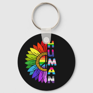 Llavero El humano del girasol en color arcoiris LGBTQ