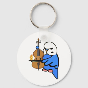 Llavero El inglés Budgie toca el violoncelo bajo