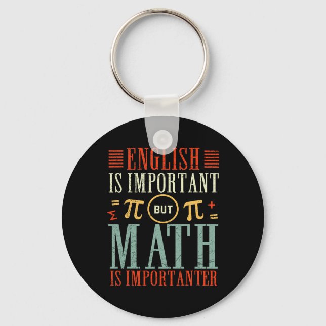 Llavero El inglés es importante, pero las matemáticas son  (Anverso)