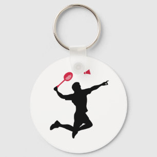 Llavero El jugador del bádminton salta
