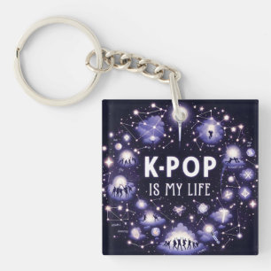 Llavero El K-pop es mi vida flotando entre las estrellas