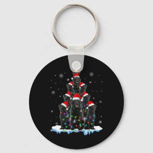 Llavero El Labrador negro y el árbol de Navidad iluminan N