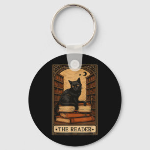 Llavero El Lector Gato Negro Libro Lectura Halloween Tarot