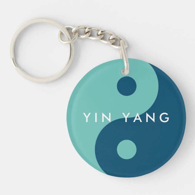 Llavero El logo de Round Yin Yang personalizado encadenado (Frente)