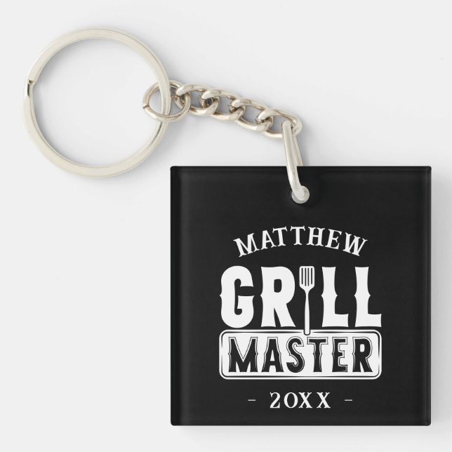 Llavero El maestro de parrilladas de barbacoa personalizad (Frente)