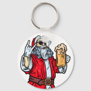 Llavero El mal Papá Noel, el rock, la cerveza y el cigarro