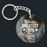 Llavero El mayor día del mundo de los papás con foto padre<br><div class="desc">Keychain del Día del Padre,  el más grande del mundo de fotos de papá</div>