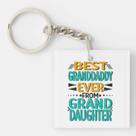 Llavero El mejor abuelo, nieta alguna vez, Naranja verde