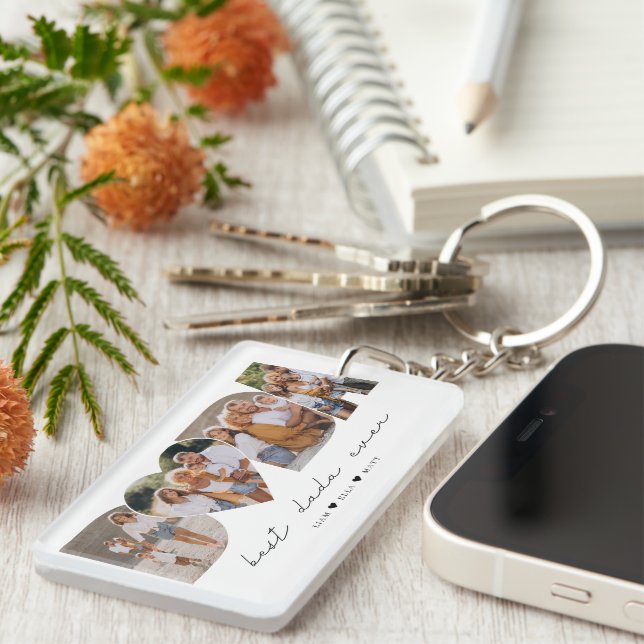 Llavero El mejor Dada del Día del Primer Padre del Collage (Frente Derecha)