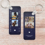 Llavero El mejor padre de todos los padres personalizó 5 c<br><div class="desc">El mejor papá jamás te amamos,  papá,  tipografía en blanco negrita en el pizarrón azul marino oscuro Día del Padre,  cadena de teclas personalizada de doble cara con tus 5 fotos,  tu texto y tu firma.</div>