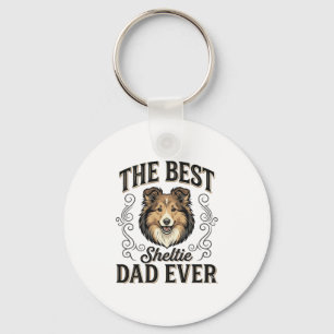Llavero El Mejor Papá de Sheltie Vintage Diseño de Amante 
