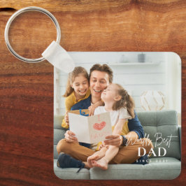 Llavero El mejor papá del mundo desde la moderna foto del 