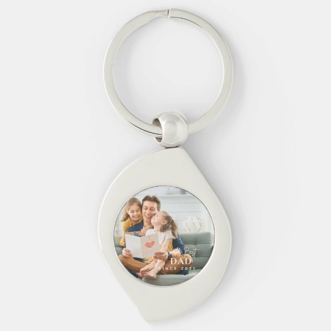 Llavero El mejor papá del mundo desde la moderna foto del  (Anverso)