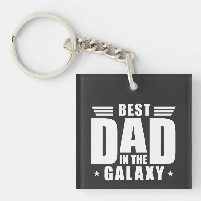 Llavero El mejor papá en la galaxia - Día del padre, cumpl (Frente)
