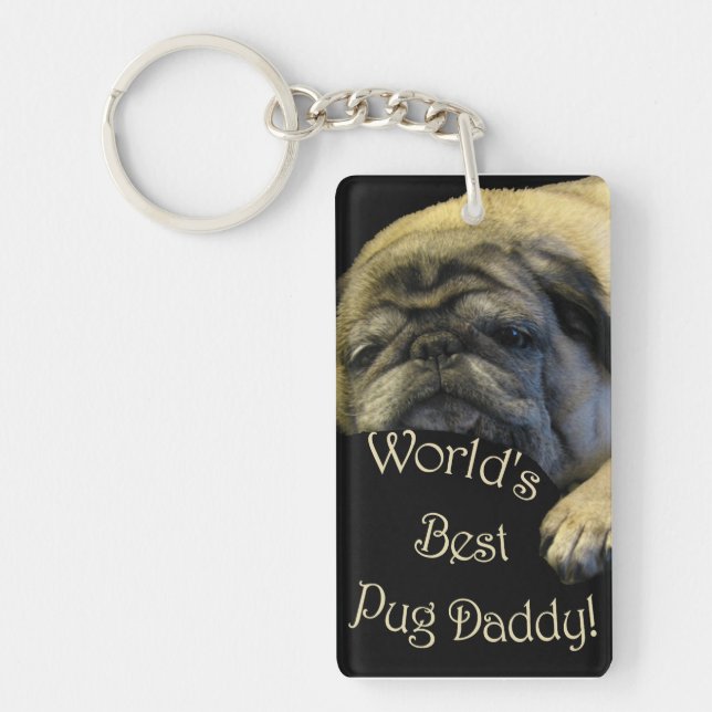 Llavero El mejor papi pug del mundo (Frente)
