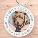 Llavero El mejor perro del mundo, papá elegante, simple fo<br><div class="desc">Este diseño simple y clásico está compuesto por tipografía de la síspera y agrega una foto personalizado.</div>