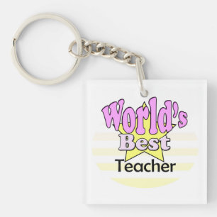 Llavero El mejor profesor del mundo (rosa)