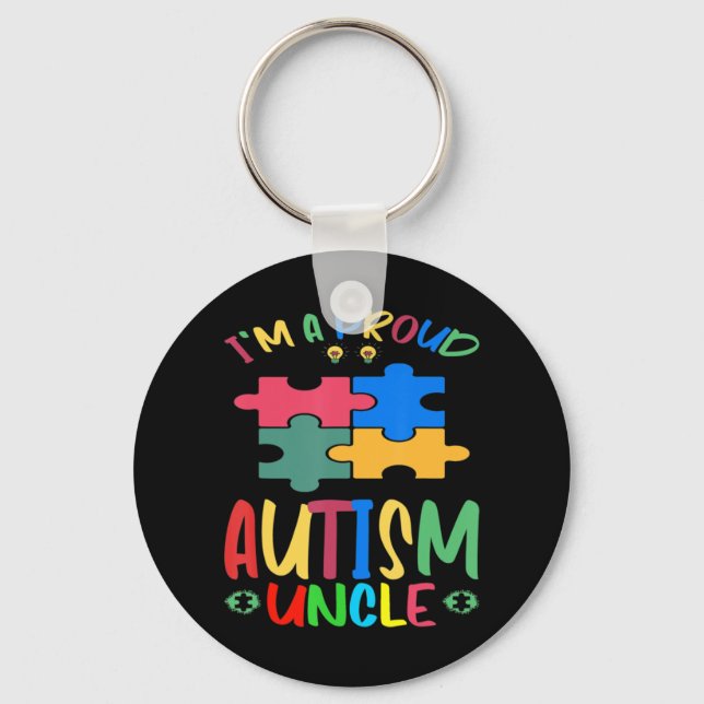 Llavero El mes de concientización del autismo mundial Soy  (Anverso)