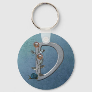 Llavero El metal florece el monograma D
