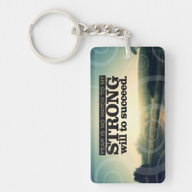 Llavero "El miedo no coincide" Motivación Afirmación (Frente)