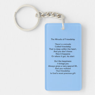 Llavero El milagro del keychain del poema de la amistad