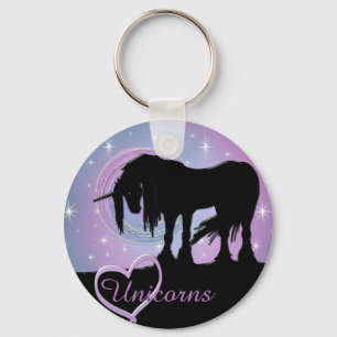 Llavero El místico unicornio negro (Pastel Swirl)