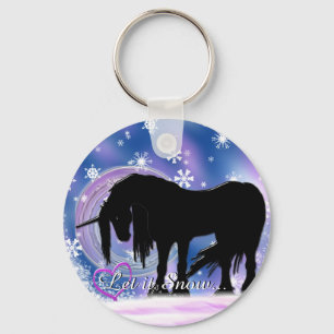 Llavero El místico unicornio negro (Que nieve)