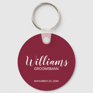 Llavero El nombre de Groomsman personalizado con escritura