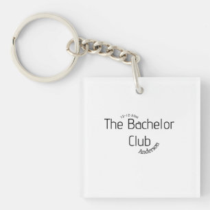 Llavero el nombre del club de soltero año elegante curvy d