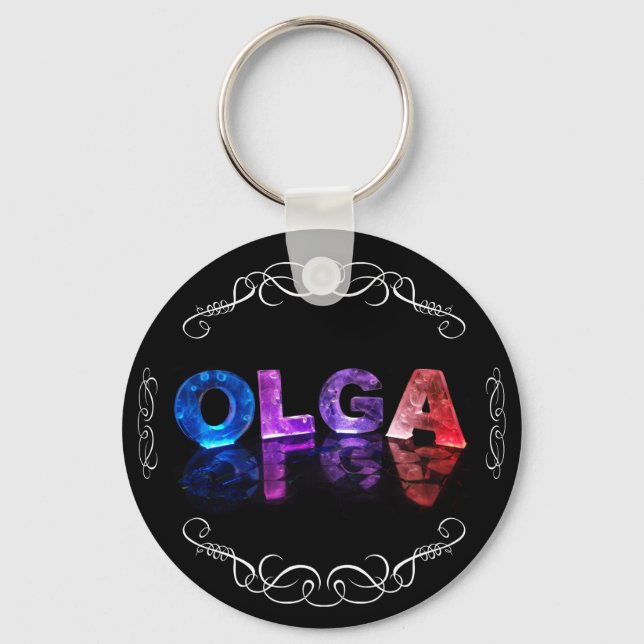 Llavero El nombre Olga - Nombre en las luces (Fotografía) (Anverso)