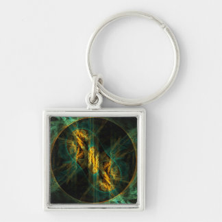 Llavero El ojo de la jungla abstracto arte pequeño