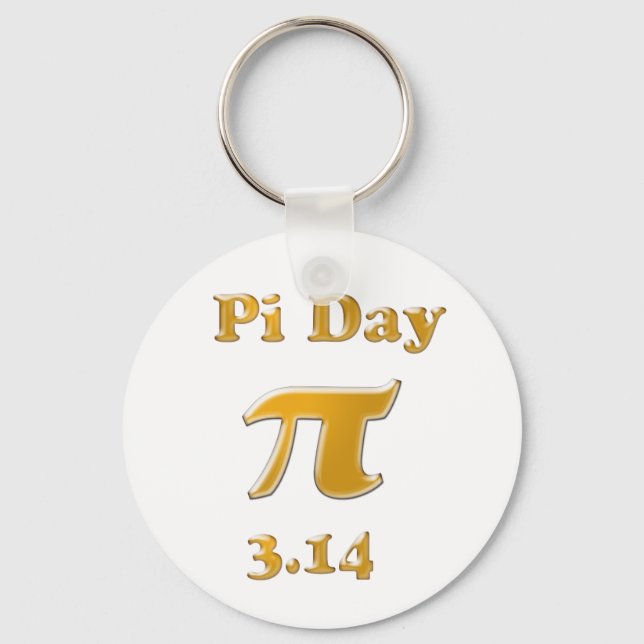 Llavero El oro del Día del Pi en blanco (Anverso)
