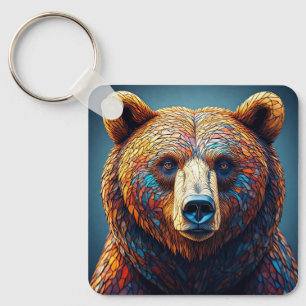Llavero El oso pardo en el diseño artístico