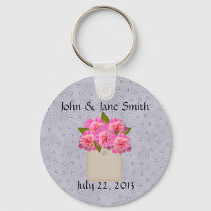 Llavero El País De Los Peonies Boda Favor Keychain