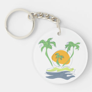 Llavero El paisaje de las playas de las islas tropicales. 