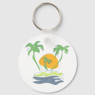 Llavero El paisaje de las playas de las islas tropicales. 