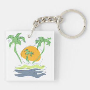 Llavero El paisaje de las playas de las islas tropicales. 