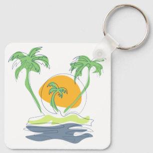 Llavero El paisaje de las playas de las islas tropicales. 