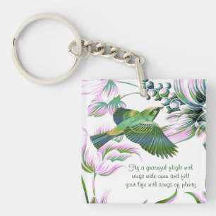 Llavero El pájaro hermoso vuela - personalizable - llaver