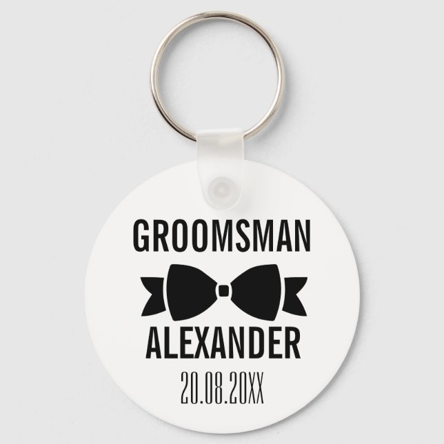 Llavero El partido Groom Groomsman Wedding Favor Keepsake (Anverso)