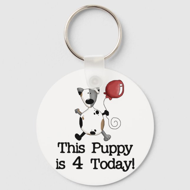 Llavero El perrito es 4 camisetas y regalos del cumpleaños (Anverso)