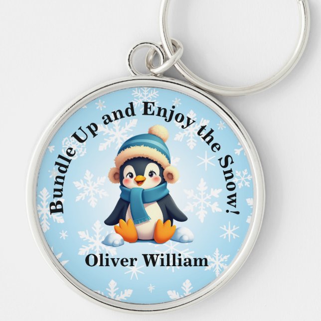 Llavero El personalizado Penguin "Acompáñate y disfruta de (Frente)