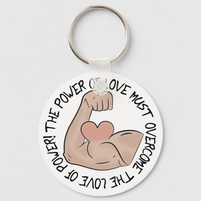 Llavero El poder del amor debe superar el amor al poder (Anverso)