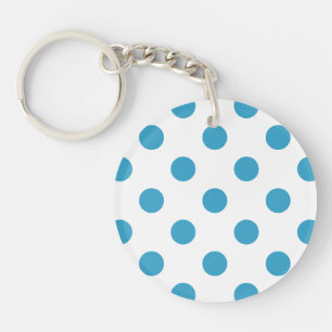 Llavero El Polka azul de pavo real (Peacock Blue Polka Dot