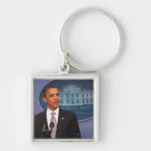 Llavero El presidente Barack Obama hace un anuncio