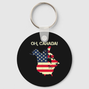 Llavero El presidente Trump dice "Oh Canadá" Mapa bandera 