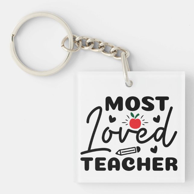 Llavero El profesor más querido Wordart (Frente)