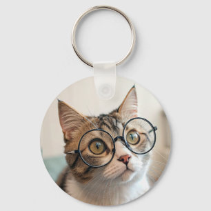 Llavero El Profesor: Un gato erudito en gafas