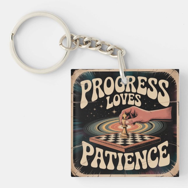 Llavero El progreso ama la paciencia (Frente)